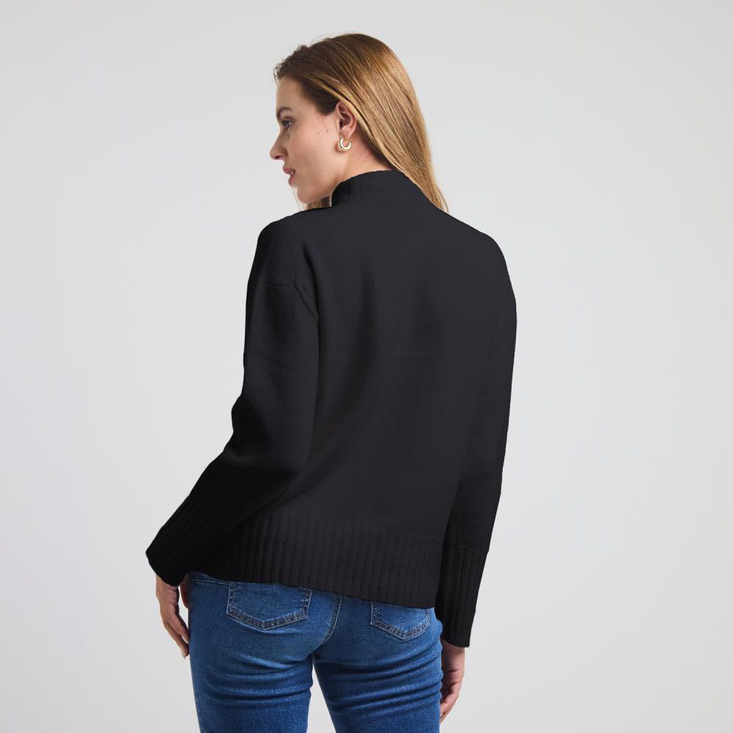 Sweater Regular Manga Larga Cuello Alto Mujer Kimera image number 1.0