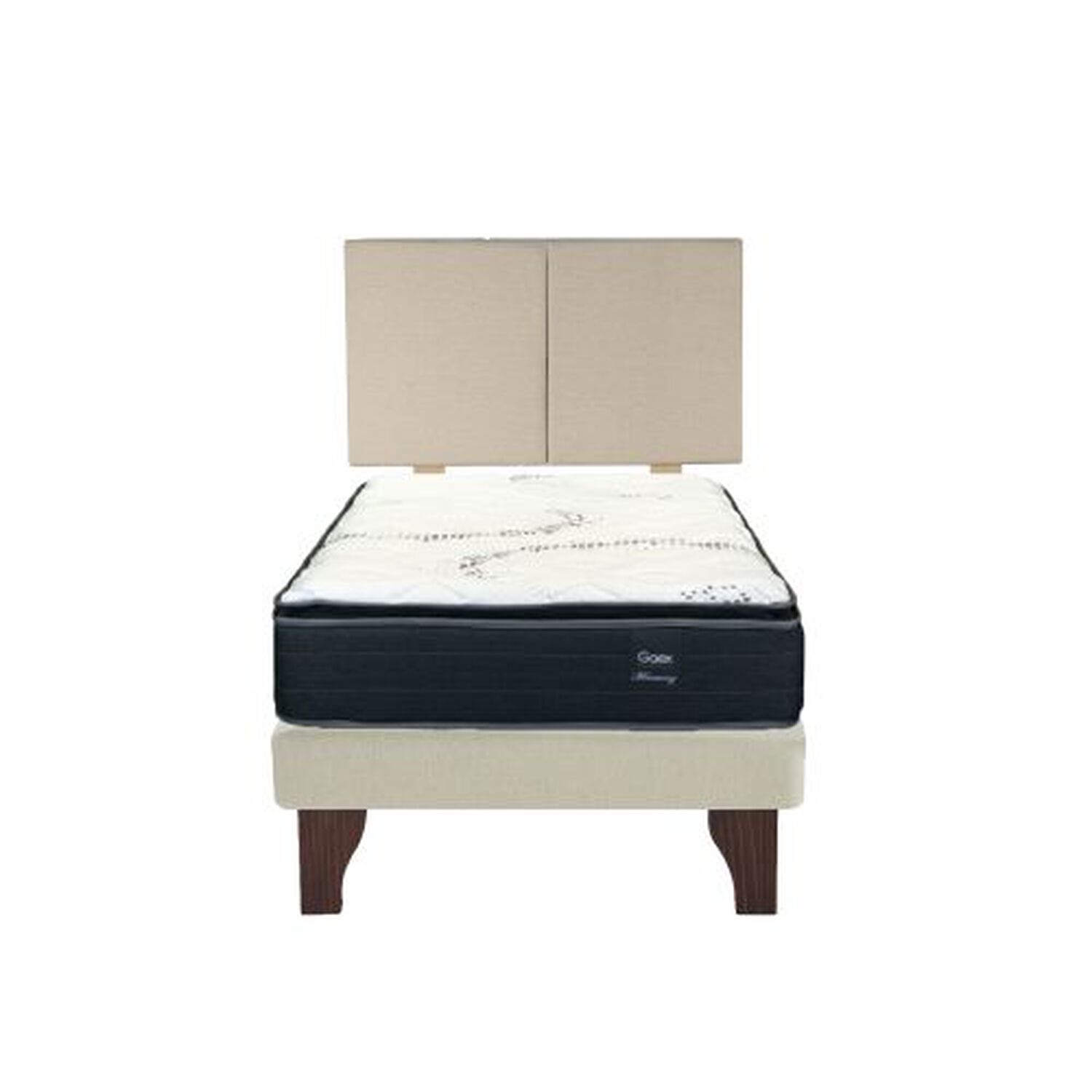 Cama Europea 1.5 Plaza 190 Plus Respaldo Everest image number 1.0