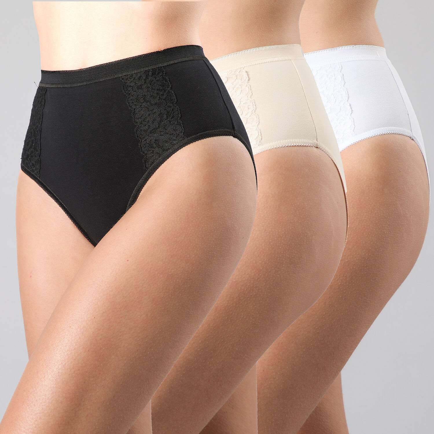 Pack 3x Calzon Alto Con Encaje Mujer Flores 23999-24 image number 0.0