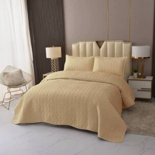 Cubrecama Quilt 2 Plazas Liso. Crema