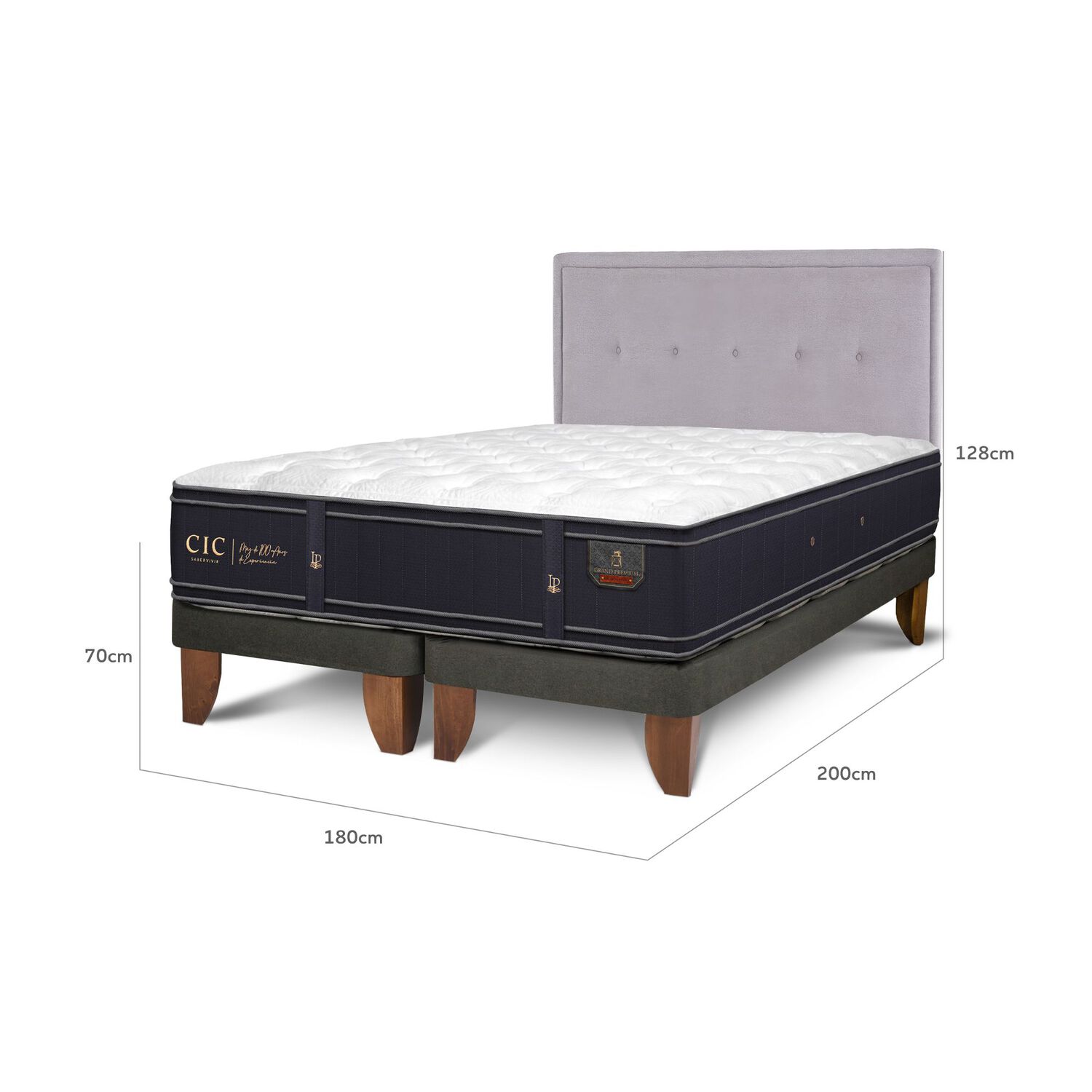 Cama Europea Cic Grand Premium / King / Base Dividida + Respaldo image number 2.0