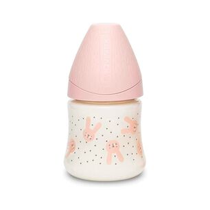 Mamadera Premium 150ml Tetina Silicona Hygge Rabbit Rosado