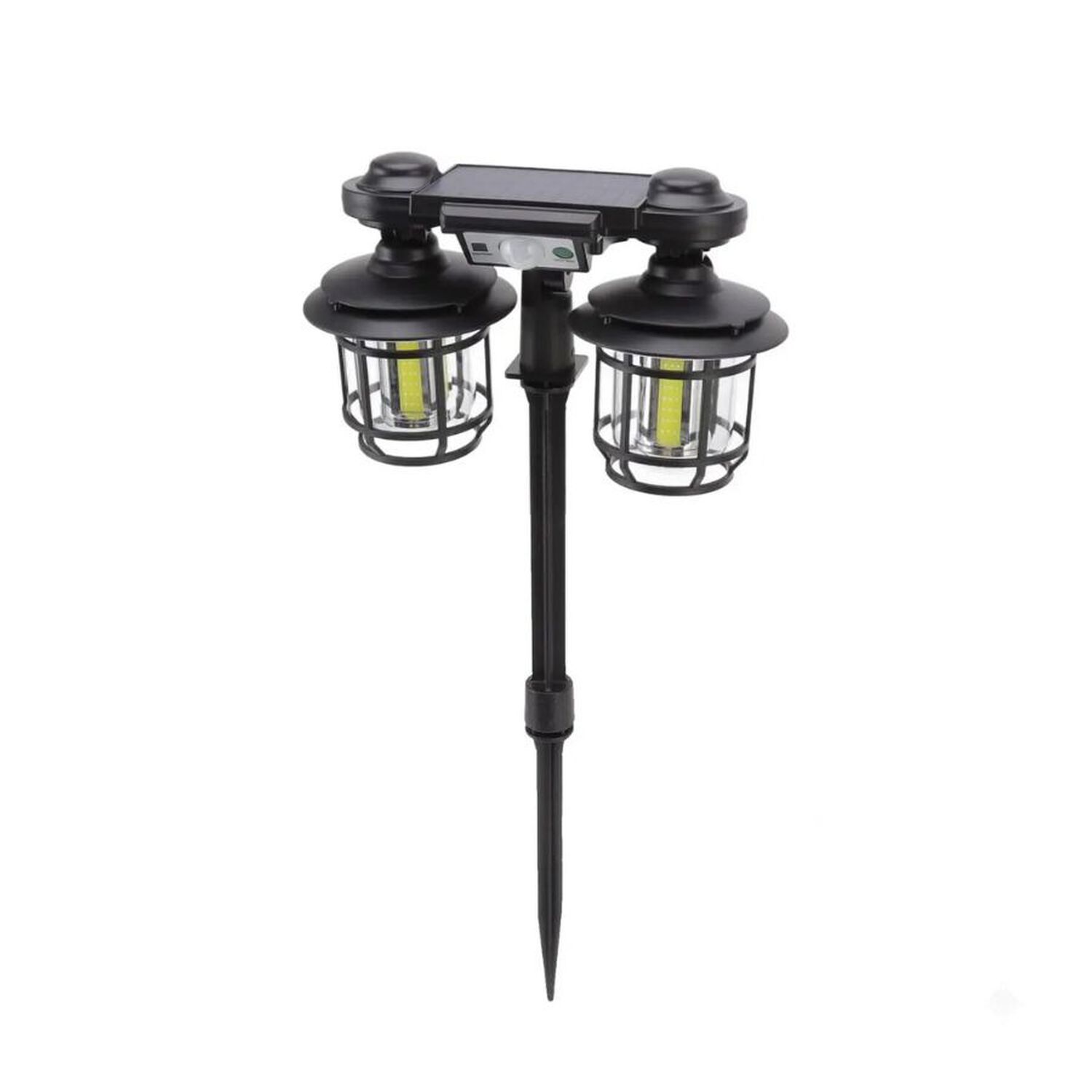 Foco Solar Exterior Doble Sensor Movimiento Estaca Pared image number 0.0