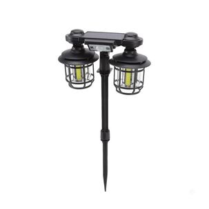 Foco Solar Exterior Doble Sensor Movimiento Estaca Pared