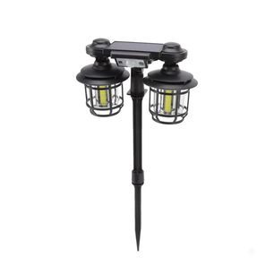 Foco Solar Exterior Doble Sensor Movimiento Estaca Pared