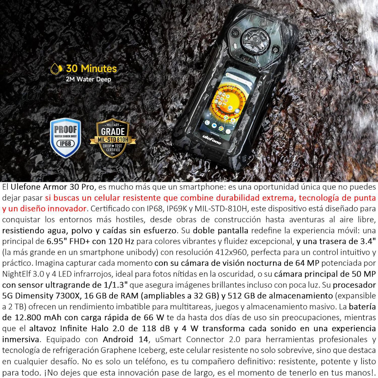 Ulefone Armor 30 Pro - Smartphone 5g Resistente Con Doble Pantalla image number 1.0