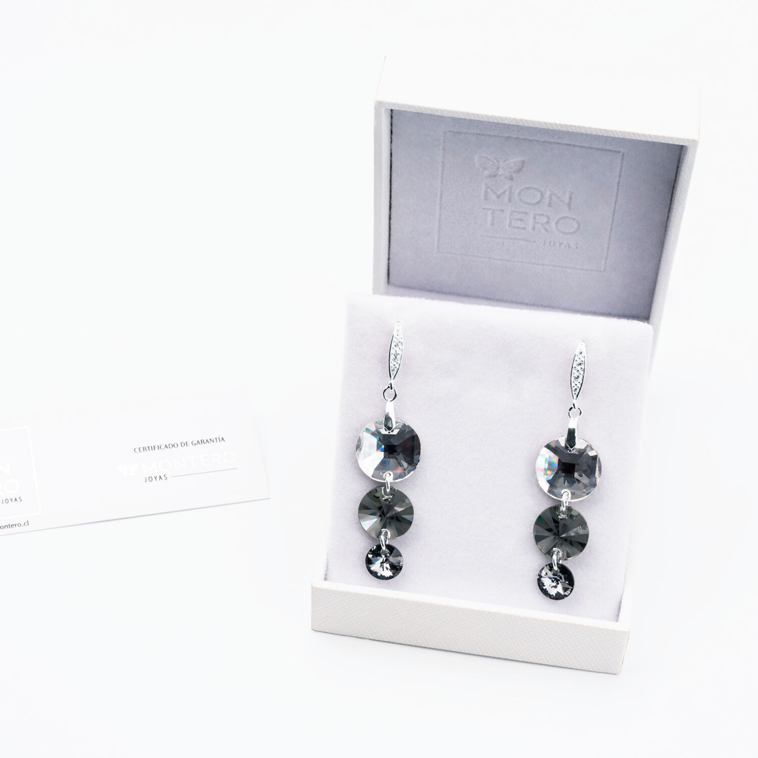 Aros Lisboa Cristales Genuinos Silver Night image number 2.0