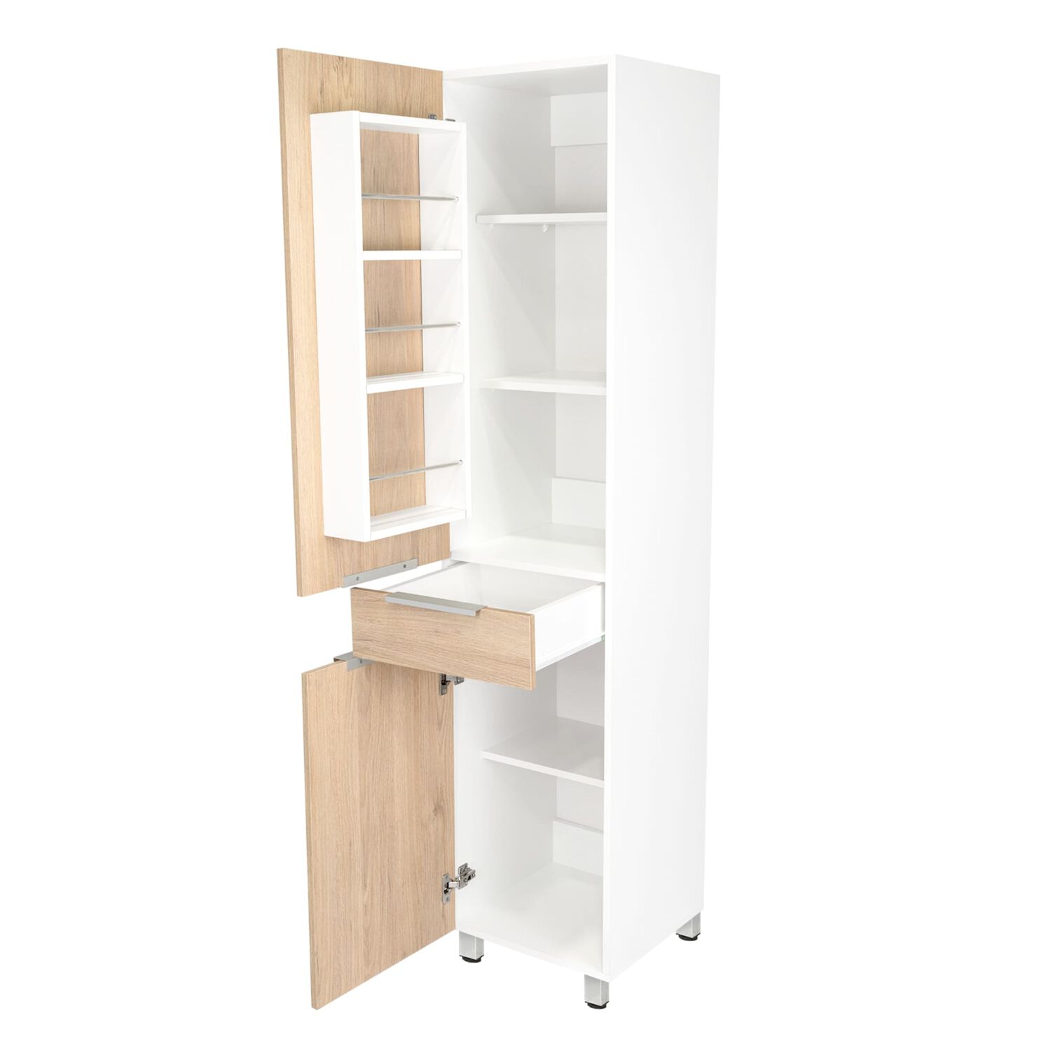 Mueble Alacena 2 Puertas 1 Cajon Fm-011c- Caf&eacute; Claro image number 4.0