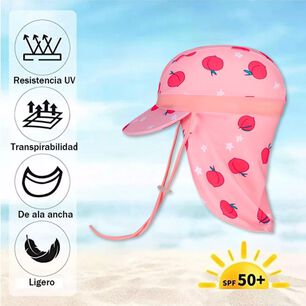 Gorro Para El Sol Con Solapas Protecci&oacute;n Uv Ni&ntilde;as De 1 A 10 A&ntilde;os Rosa Melocot&oacute;n