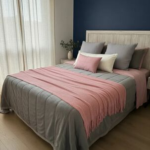 Set Renovaci&oacute;n Invierno Refugio Rosa 7 Piezas 2 Plazas