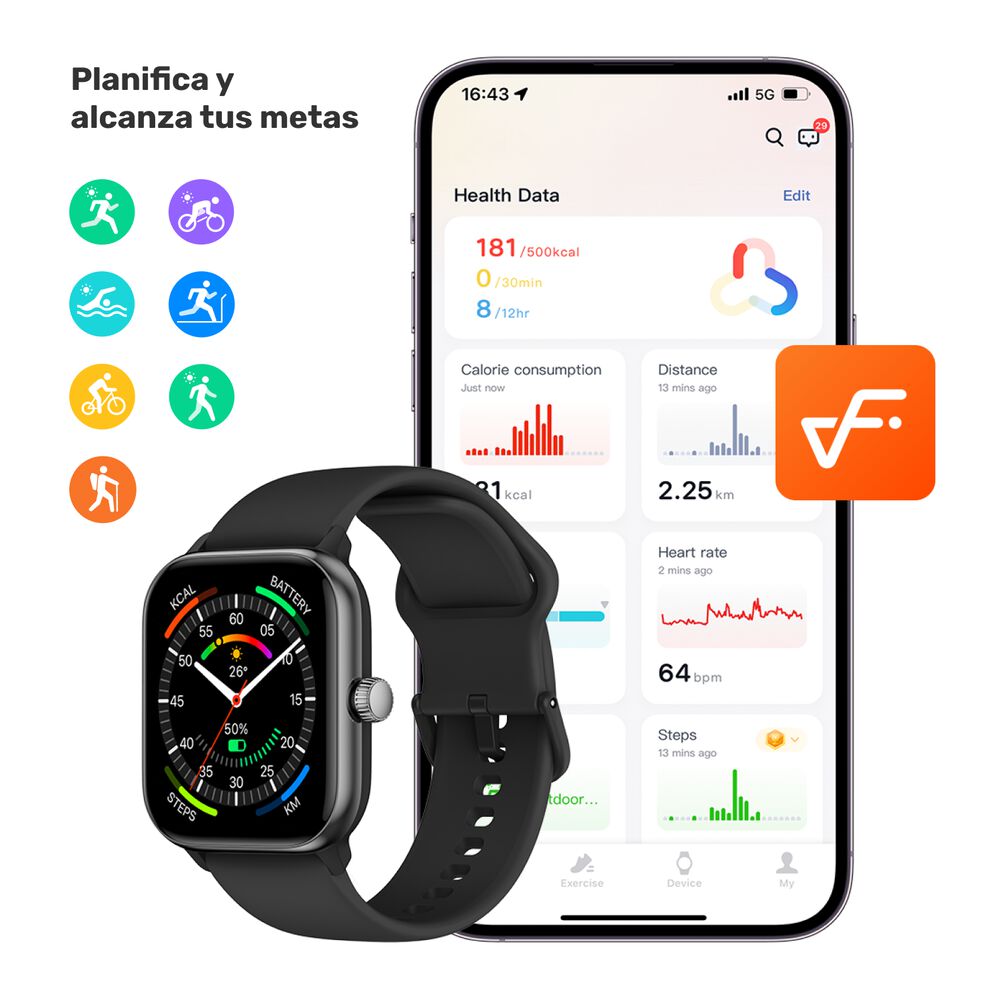 Pack Smartwatch Black Rhythm + Audífonos Black Beatmaster image number 3.0