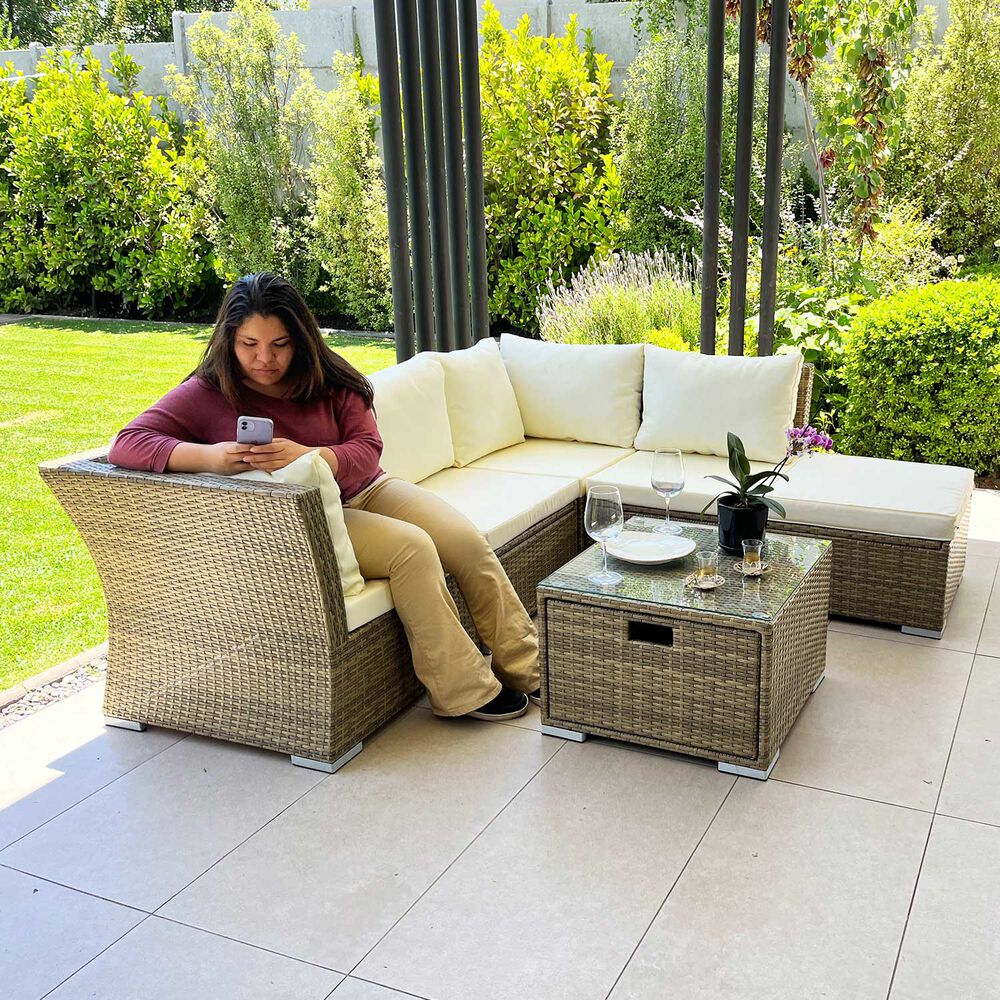 Living Terraza Modular Fresno Caramelo 5 Personas Con Cajones image number 4.0