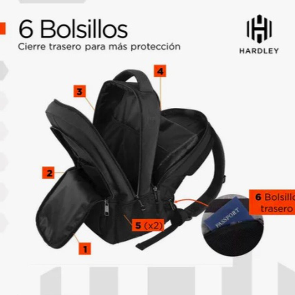 Mochila Notebook Antirrobo Negra image number 1.0