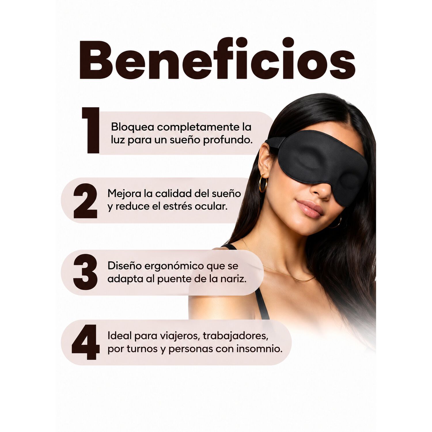 Antifaz 3d Total Oscuridad Suave Ajustable image number 3.0
