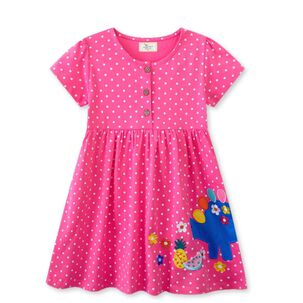 Vestido Manga Corta Niña Estampado Rosa Primavera 2 A 7 Años