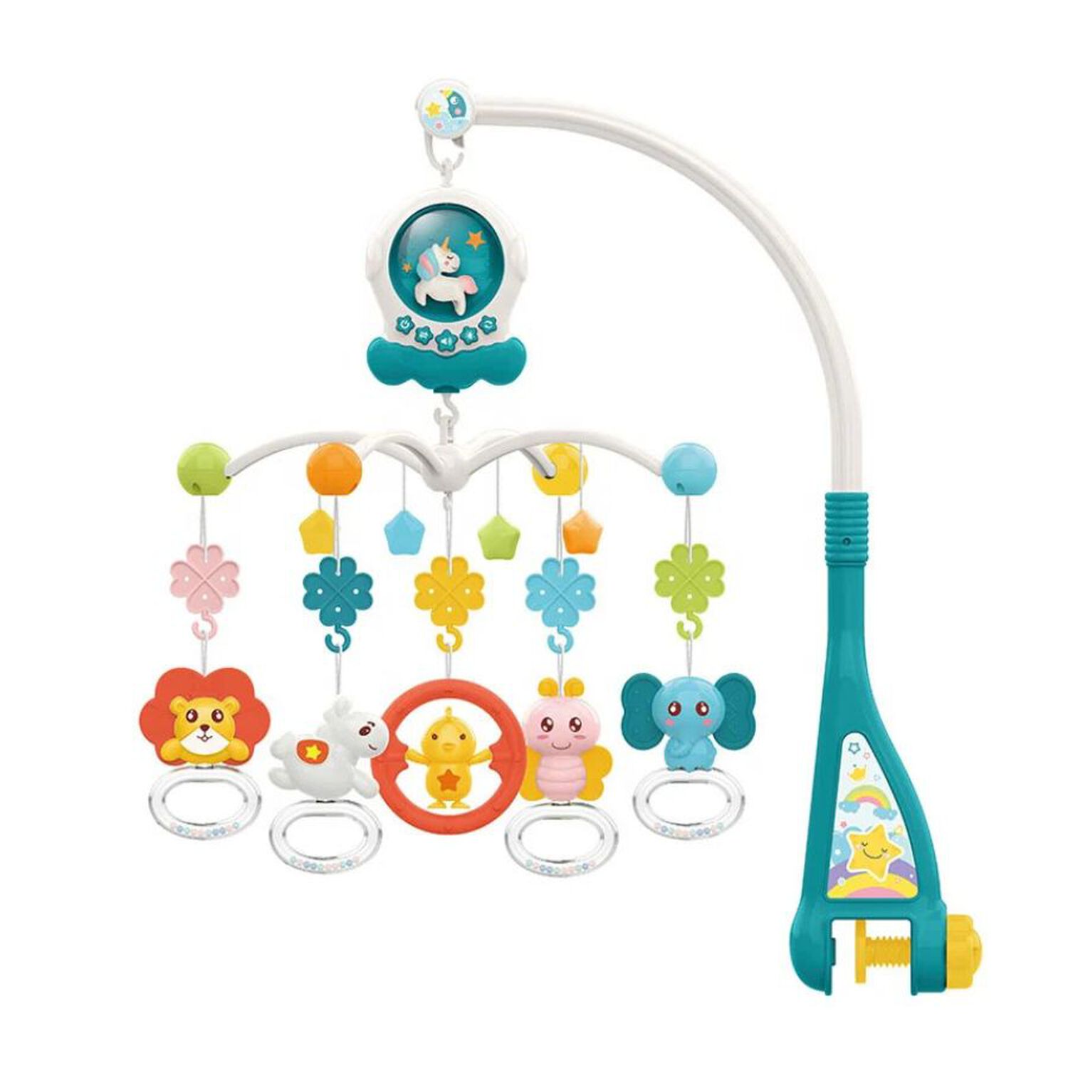 M&oacute;vil Musical Para Cuna Bebe Unicornio Proyector Luz Giro image number 0.0