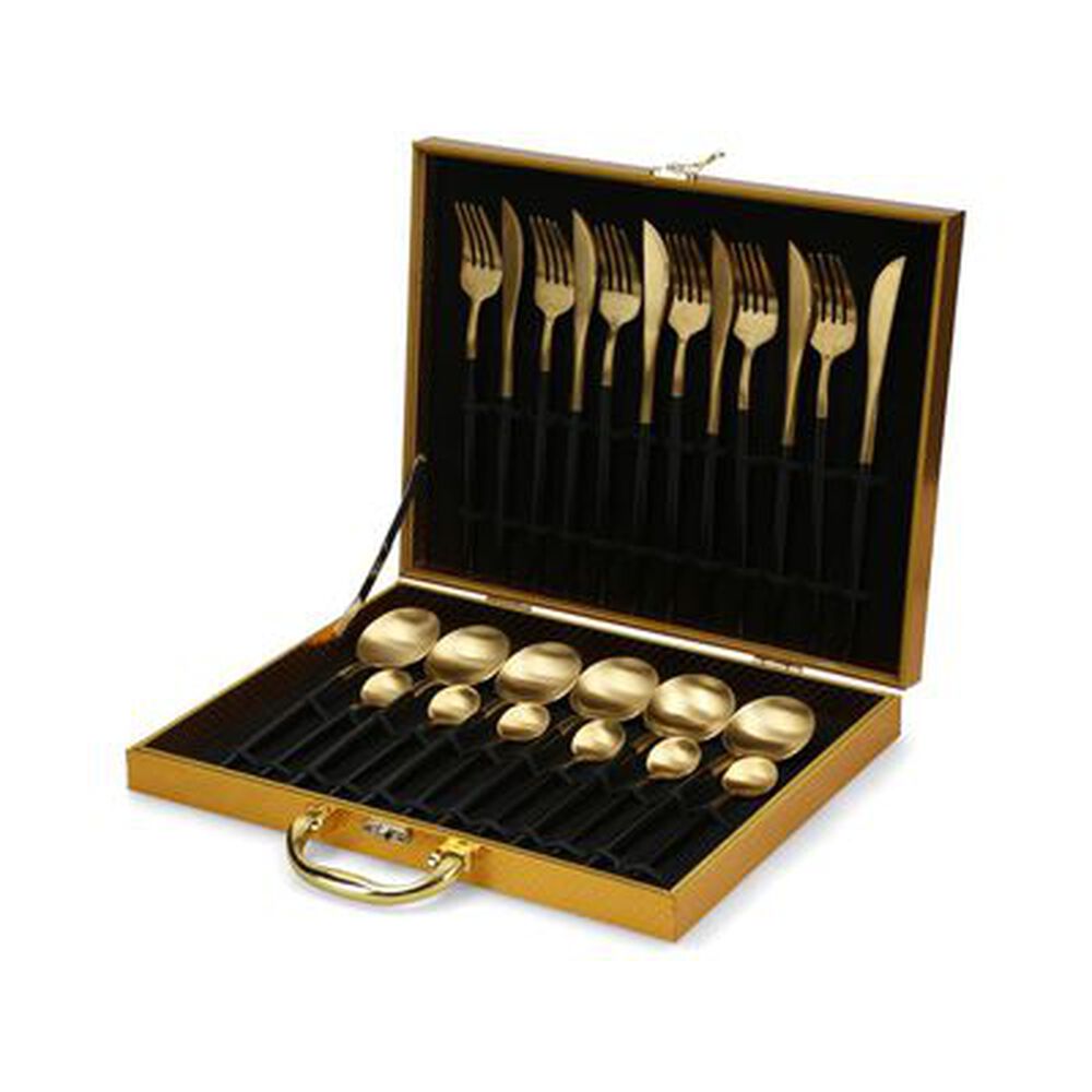 Juego De Vajilla Azhome Upsula / 30 Piezas + Set De Cubiertos Azhome Blackgold / 24 Piezas image number 2.0