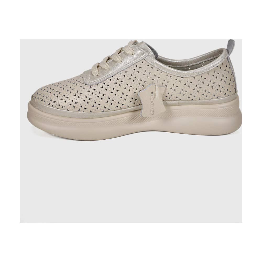 Zapatilla Cuero Jenara Beige image number 5.0