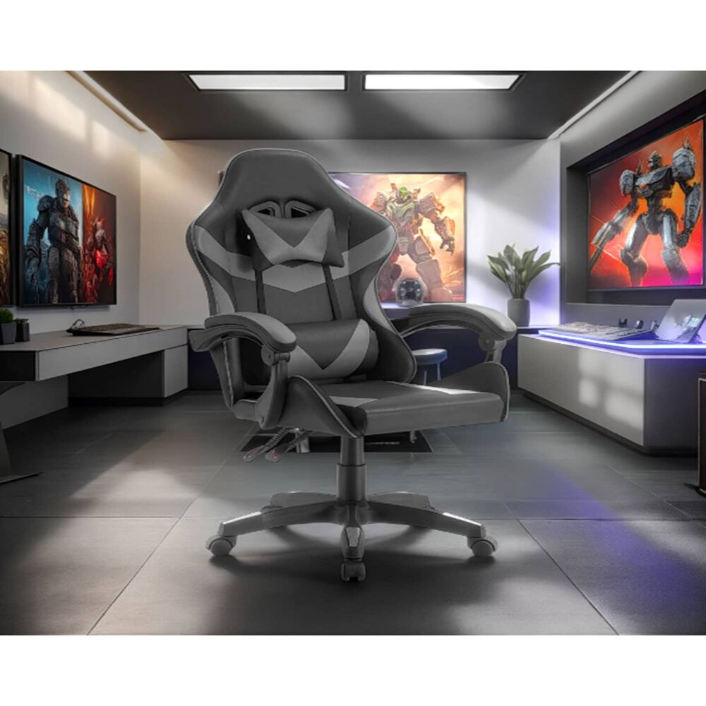 Silla Gamer Pro Tokio Ergonomica Reclinable Color Gris Bmg-17g Arthome image number 2.0