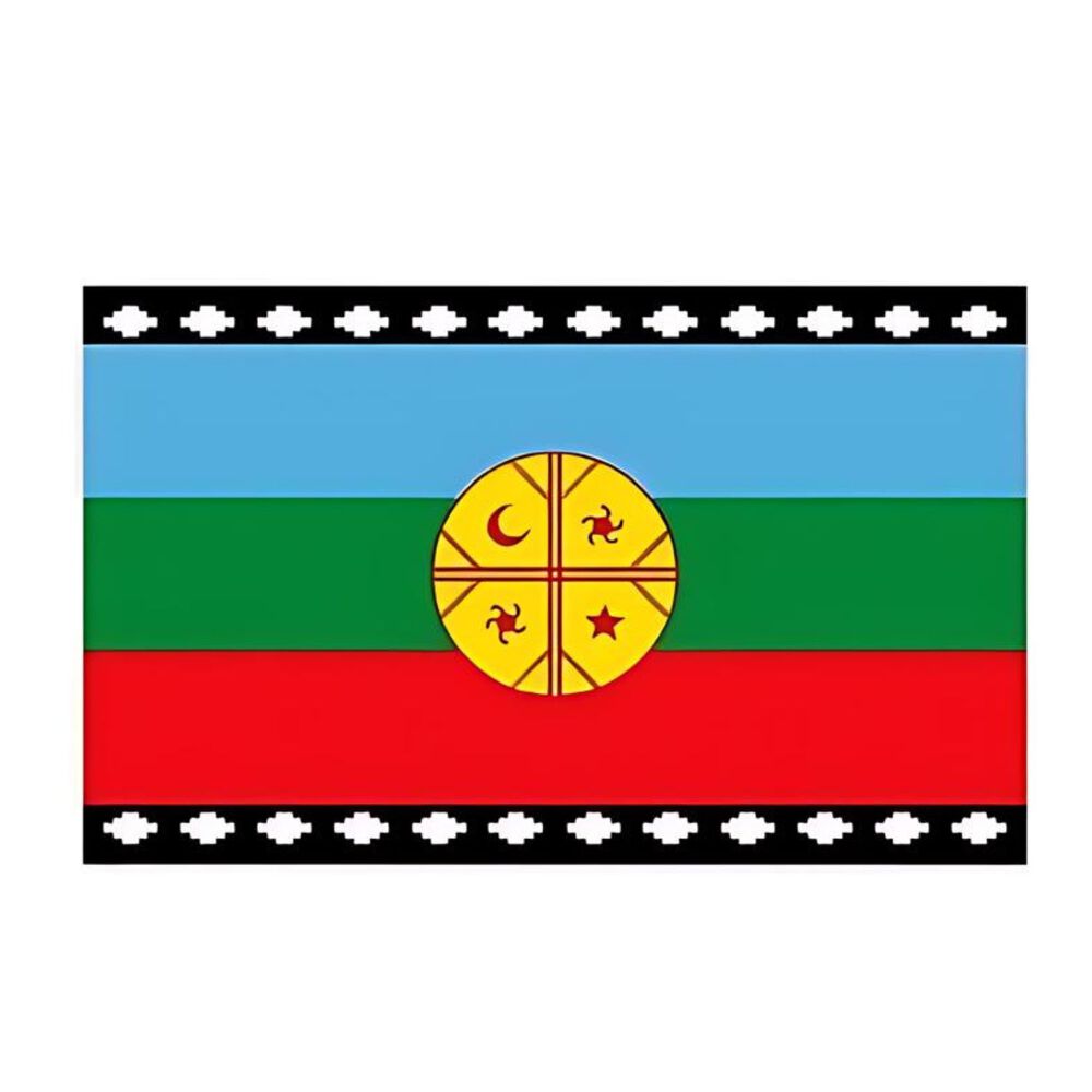 Bandera Mapuche De 60x90cm Decoracion Fiestas Patrias image number 0.0