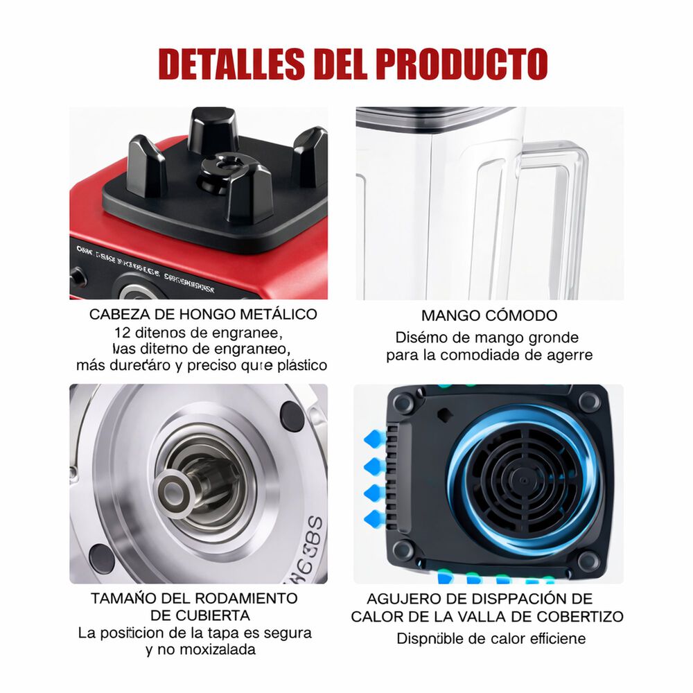 Licuadora Profesional Con Vaso Abs 110/220v Silver Crest image number 5.0