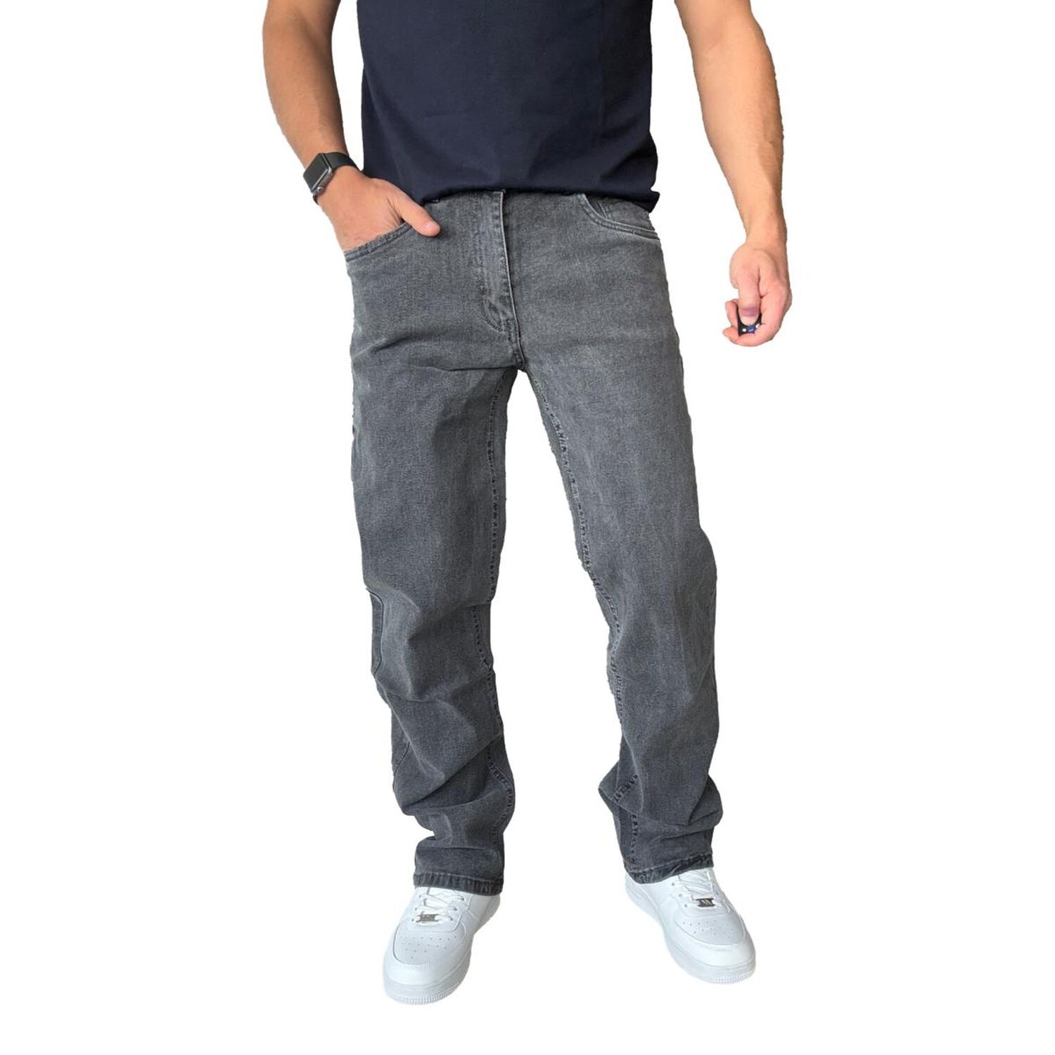 Jeans Elasticados Rectos Straight Fit Gris image number 6.0