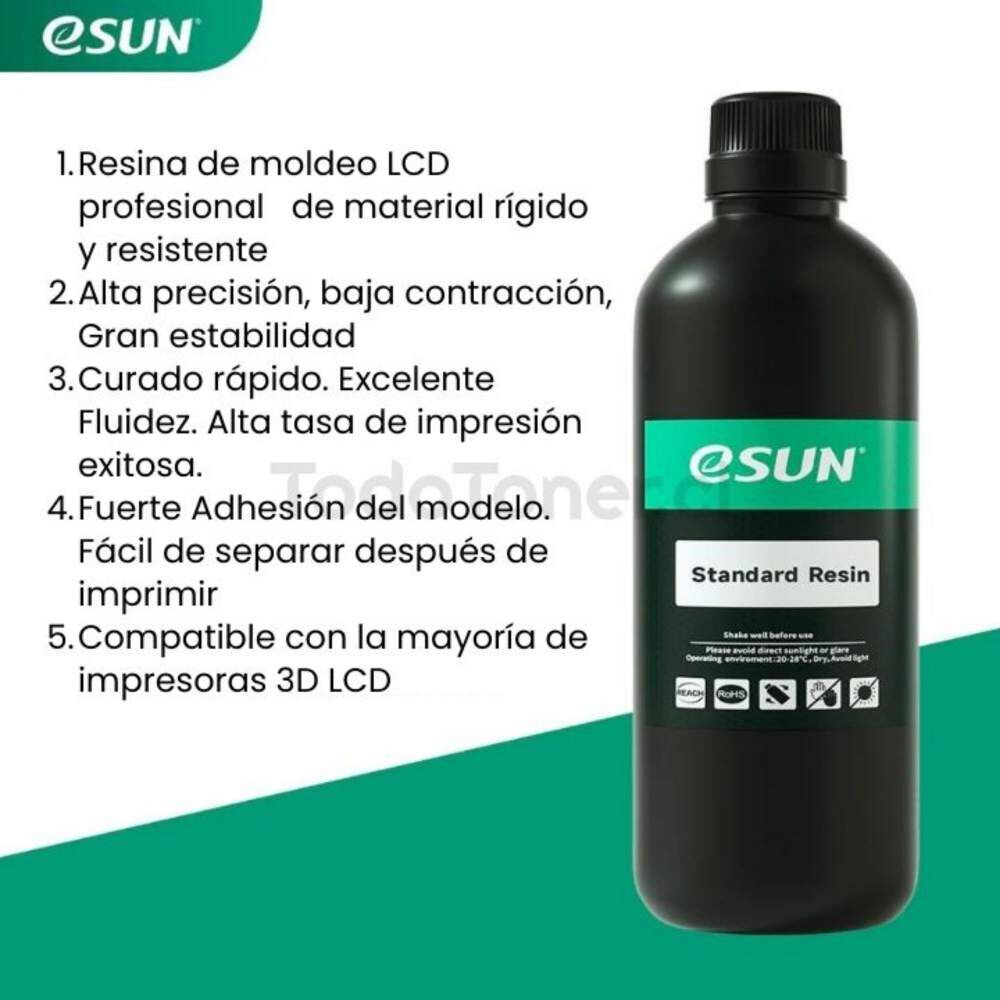 Resina Blanca Para Impresoras 3d 500g Esun image number 5.0