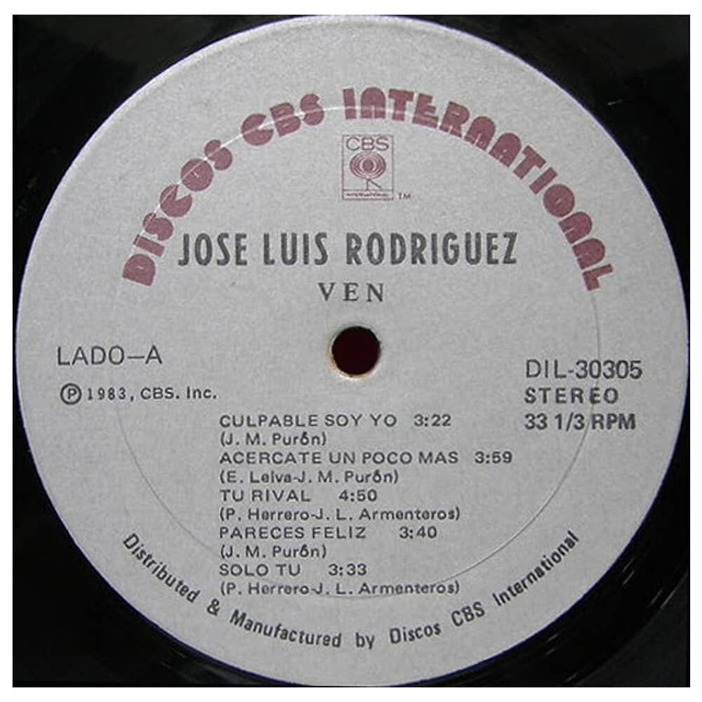 Jose Luis Rodriguez - Ven | Vinilo Usado image number 2.0