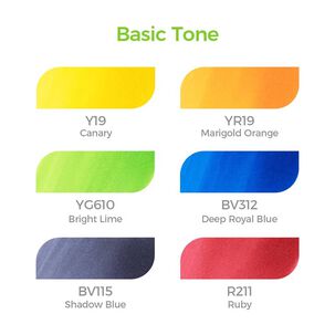 Ohuhu Pack 6 Marcadores De Alcohol Basicos Pincel & Biselada