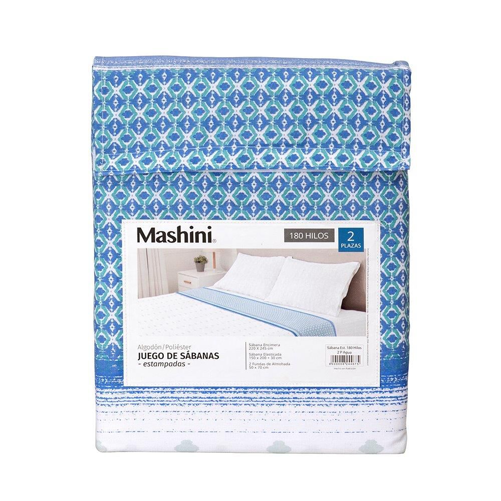 Sábana Mashini 180 Hilos King Agua image number 4.0