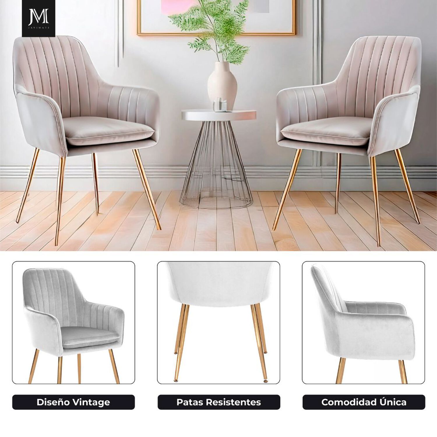 Pack 2 Sitiales De Comedor Diamante Gris image number 6.0