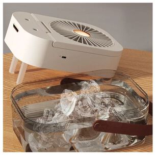 Ventilador Humidificador Aire Frio Usb Control 22cm Blanco