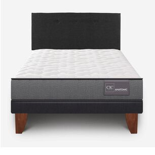 Cama Europea Cic Anatomic / 1.5 Plazas / Base Normal + Respaldo