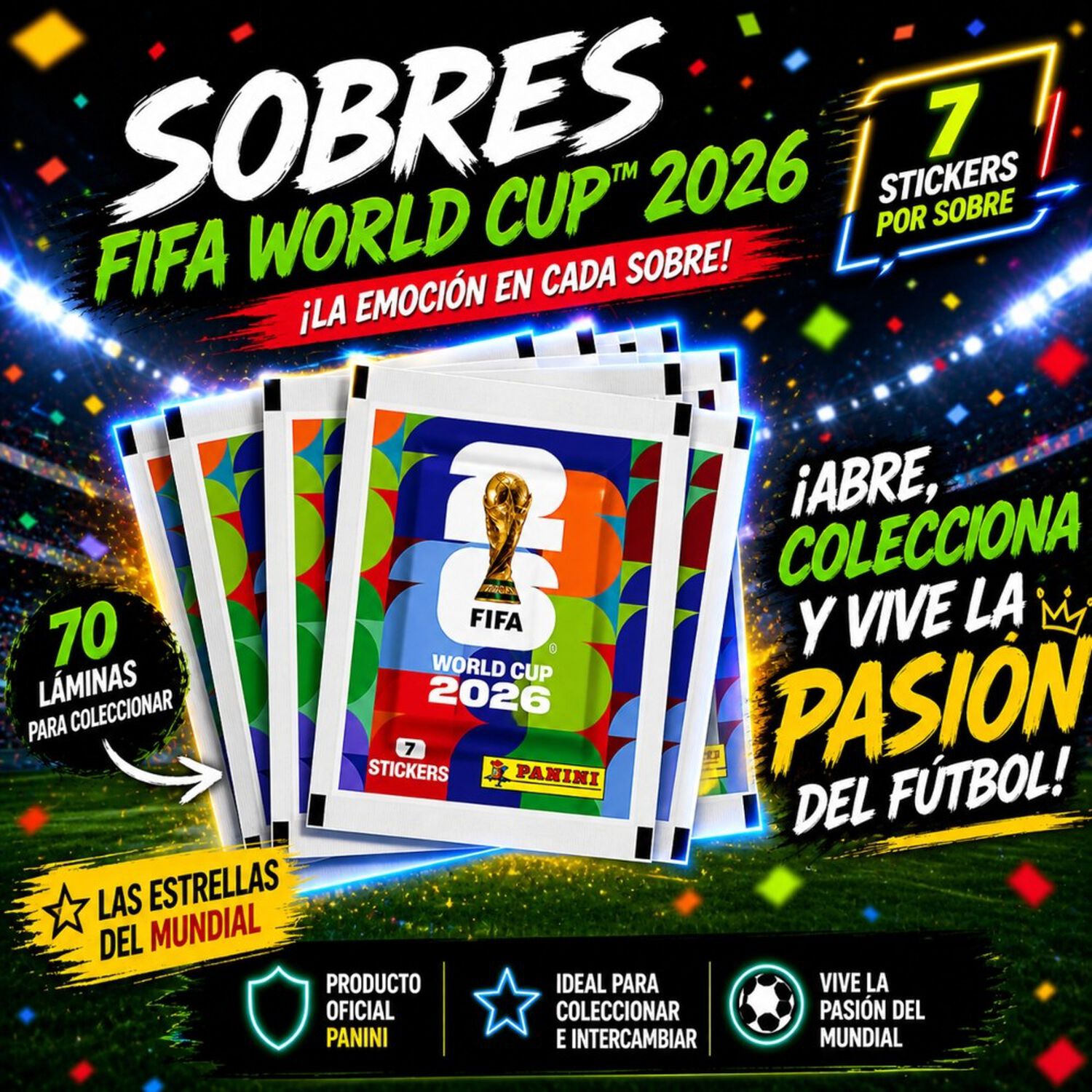 Pack &Aacute;lbum Mundial Fifa 2026 + 10 Sobres (70 L&aacute;minas) image number 7.0