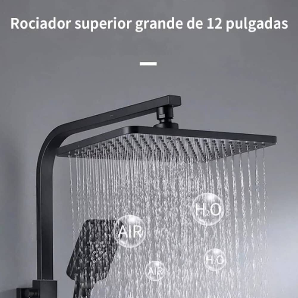 Columna De Ducha Negro Mate Multi-funciones Con Pantalla image number 2.0