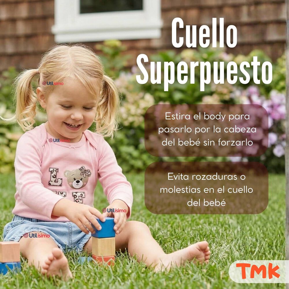 Pack 5 Bodys Manga Larga 100% Algod&oacute;n Beb&eacute; Ni&ntilde;a Sweet And Wild image number 5.0