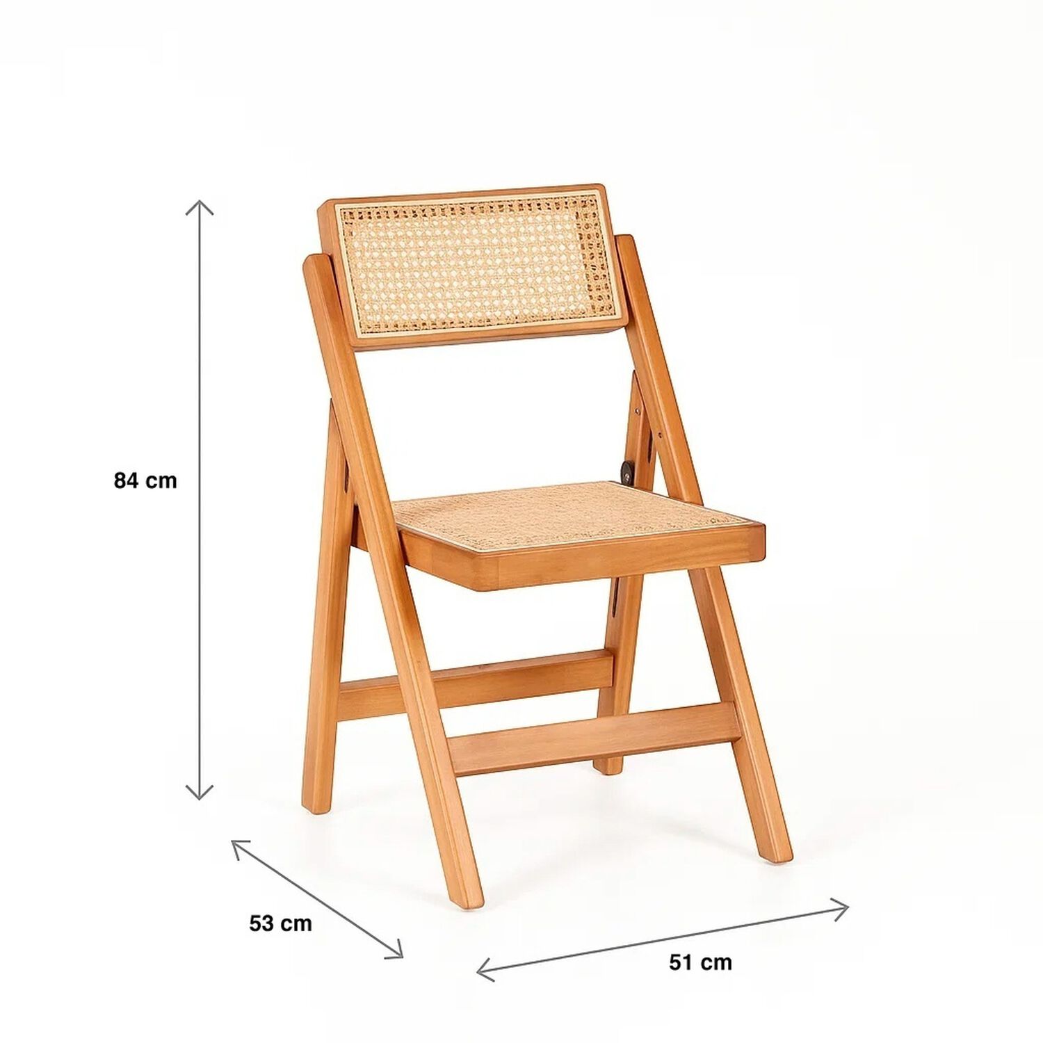 Silla Mistral Plegable De Madera Rattan Natural image number 3.0