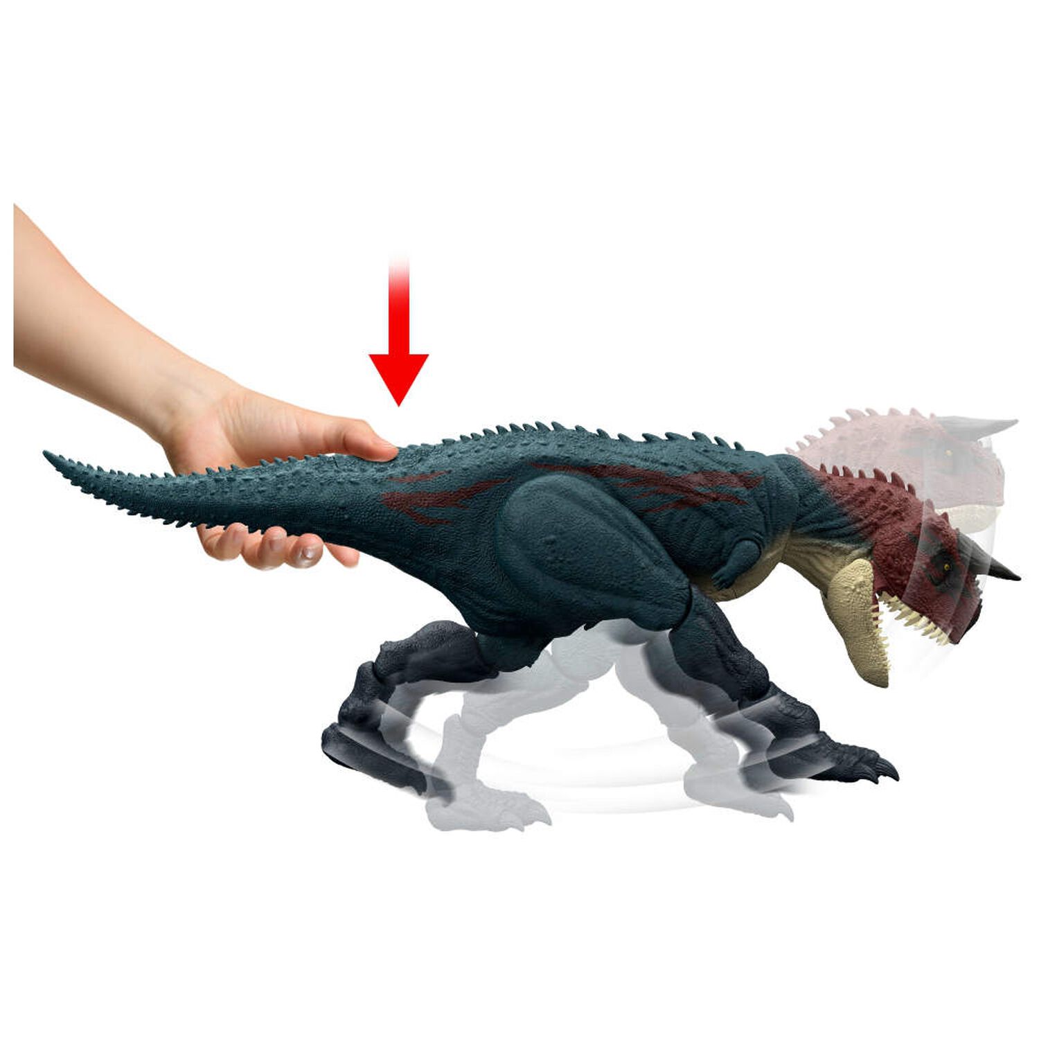 Dinosaurio De Juguete Carnotaurus De Jurassic World Embiste Y Muerde image number 1.0