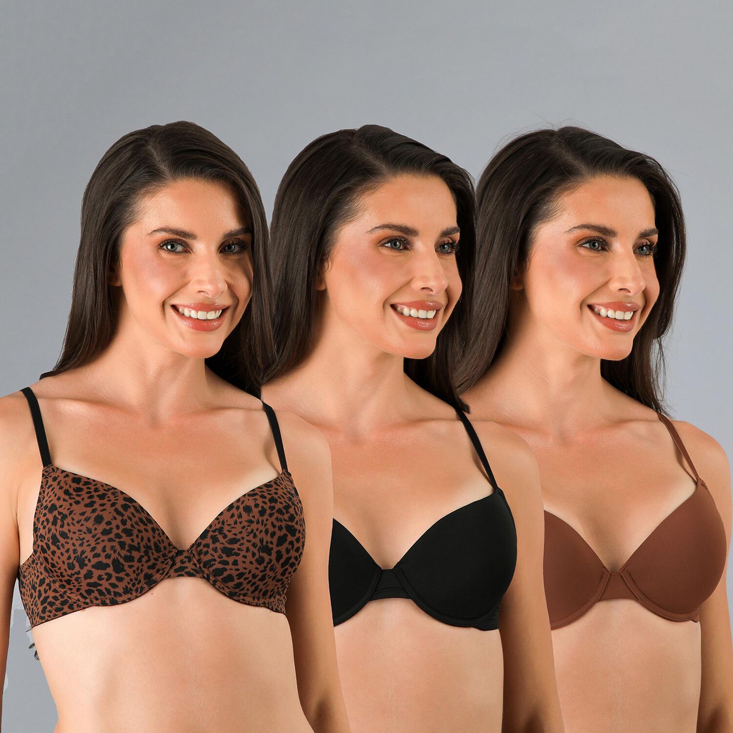 Pack 3x Sosten Perfect Microprint Flores Mujer 25602-255 image number 0.0