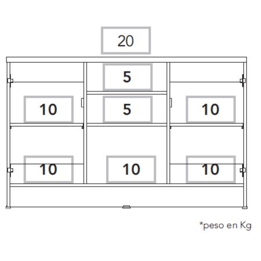 Buffet 2 Puertas Fm-001n Negro Y Caf&eacute; Oscuro image number 7.0