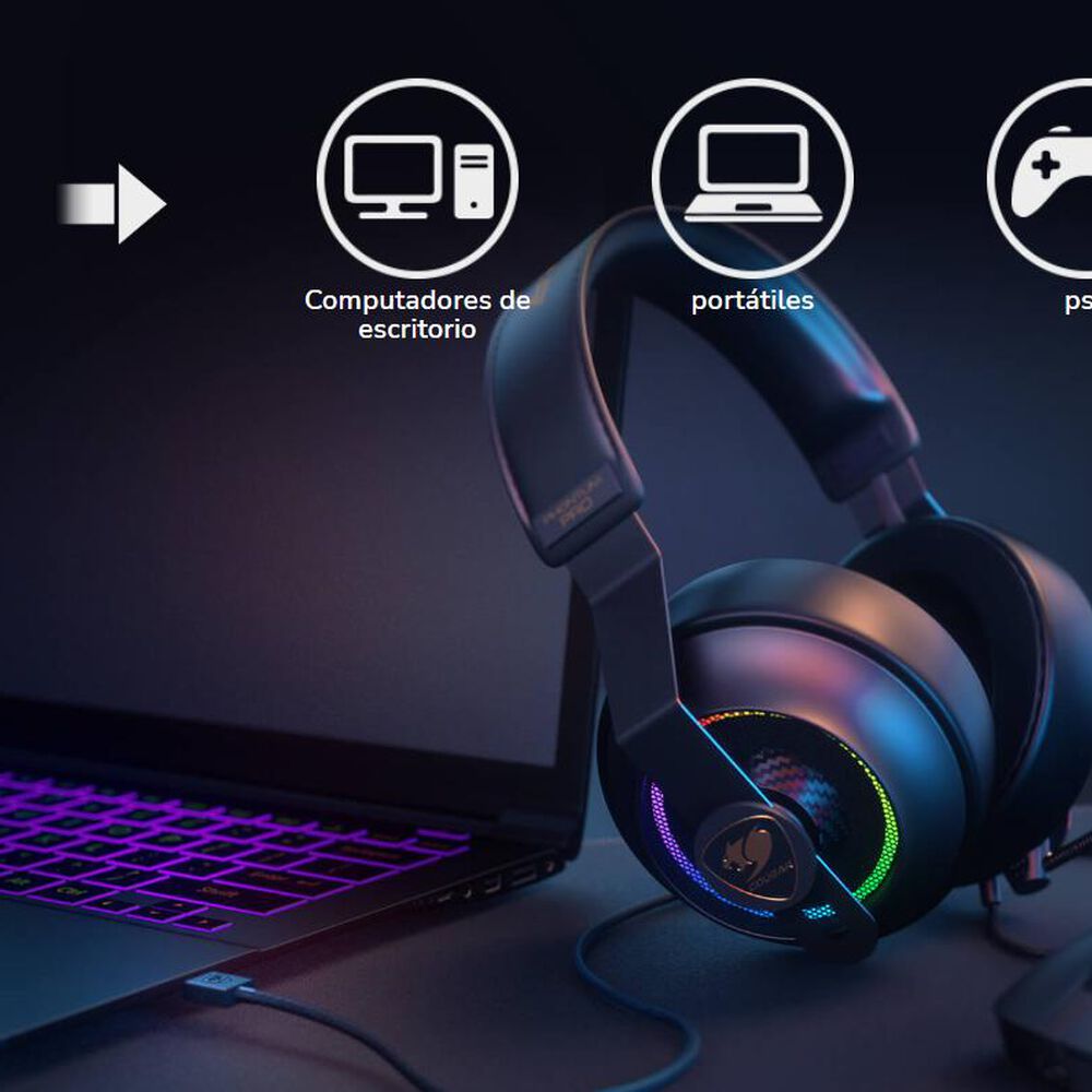 Audifonos Cougar Phontum Pro Prix Usb 7.1 Multiplataformas image number 8.0