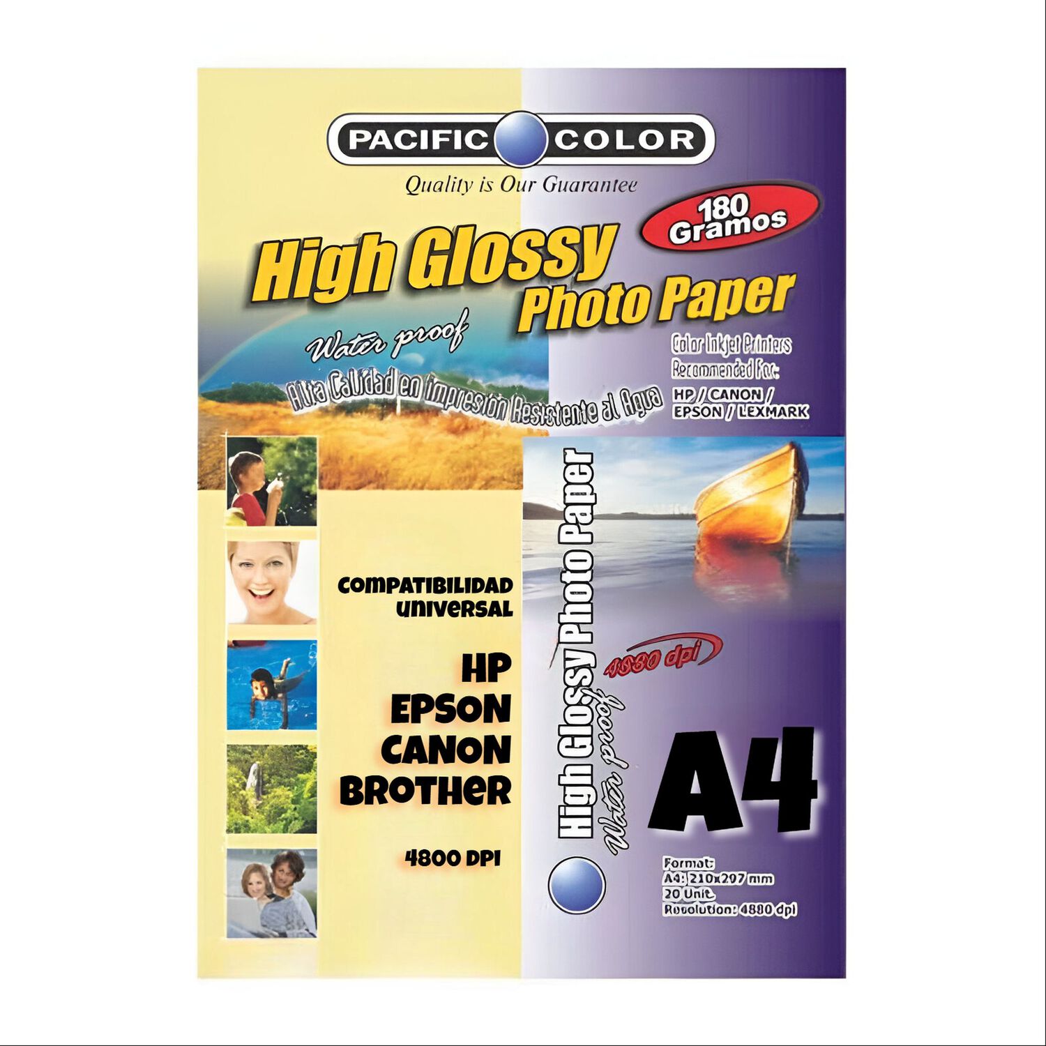 Papel Fotogr&aacute;fico Premium 180g Hd Waterproof -100 Hojas - A4 image number 0.0