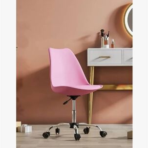 Silla De Escritorio Tulip Acolchada Rosada