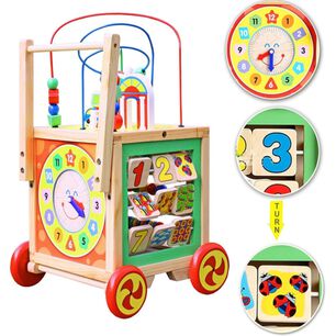Andador Educativo De Madera Con Actividades Para Beb&eacute;s