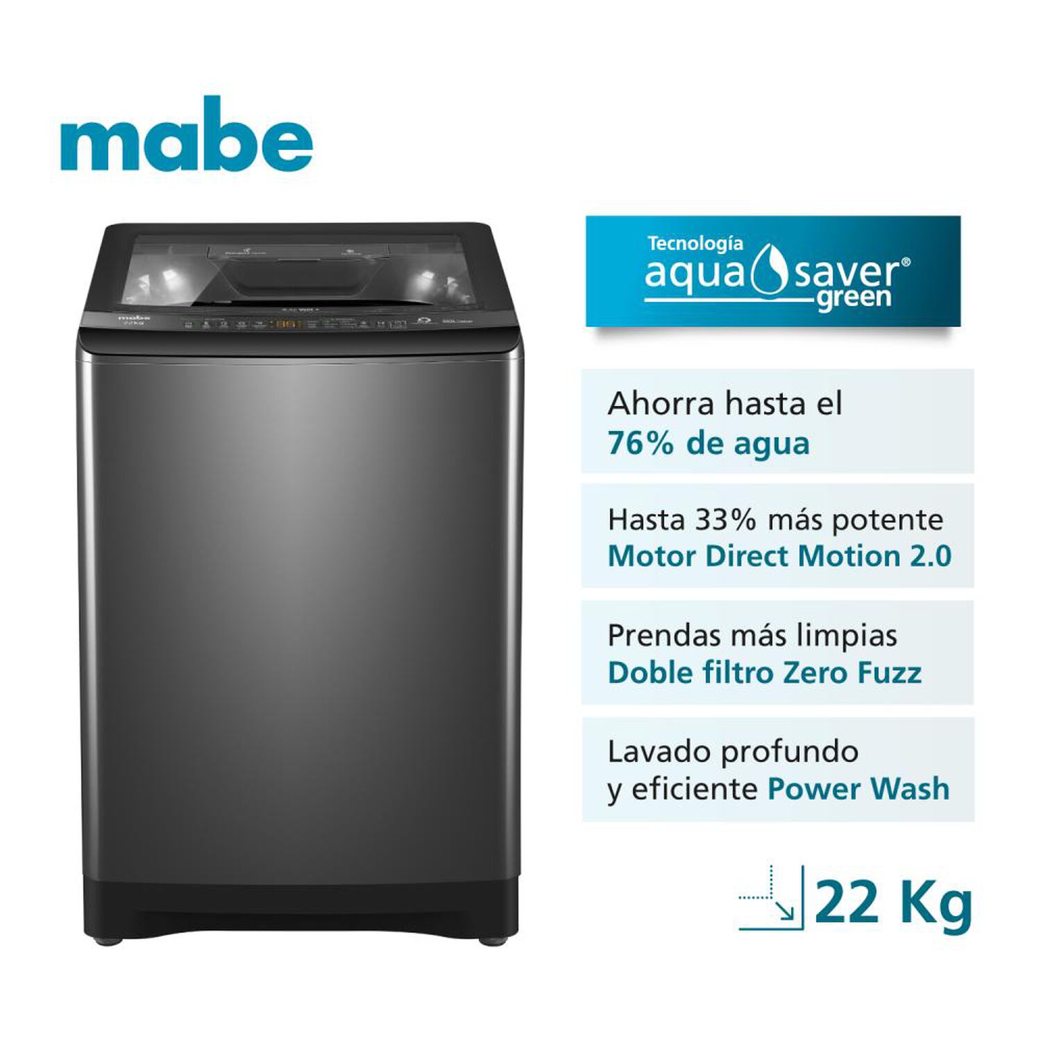 Lavadora Mabe Lma2220wdgcl0 / 22 Kg image number 2.0