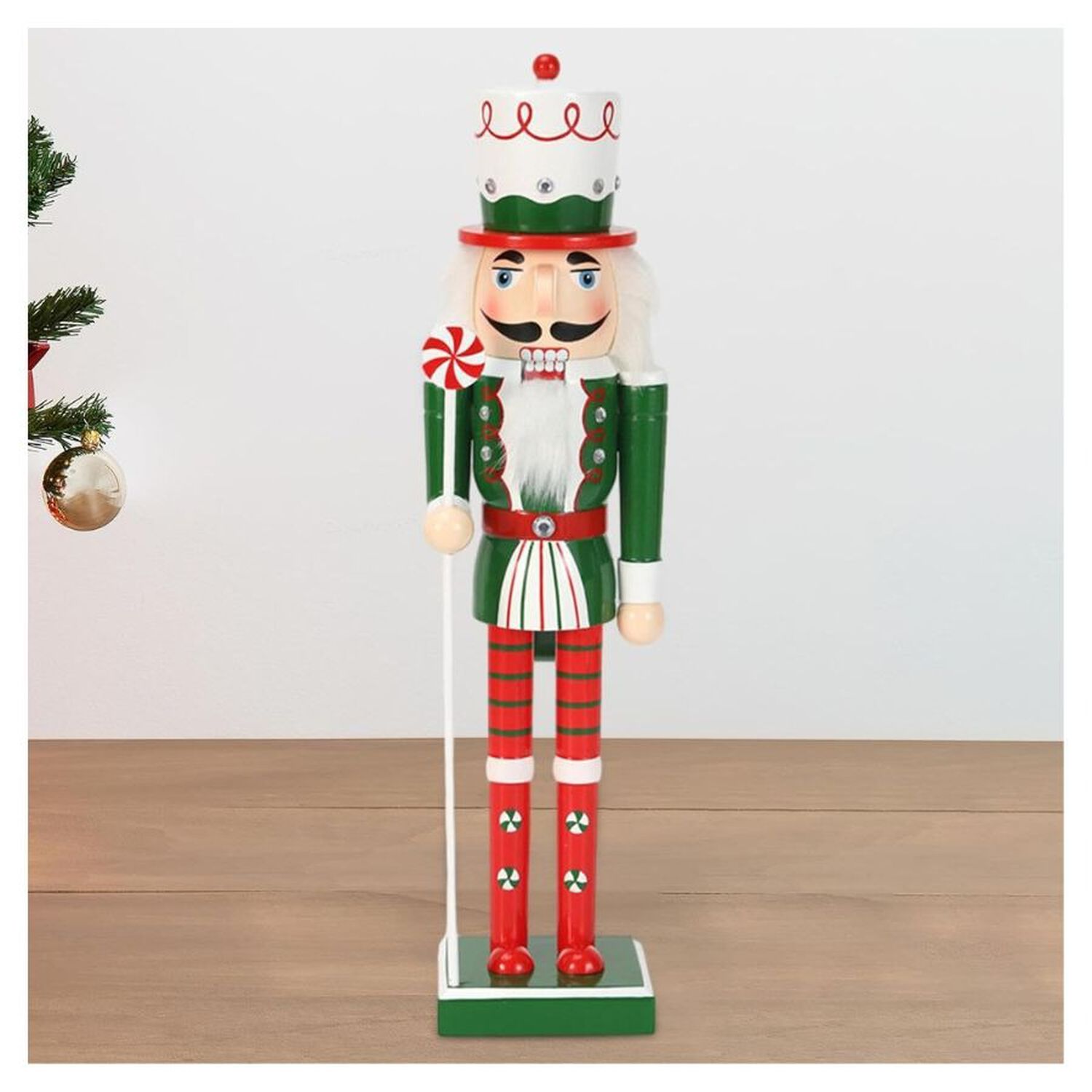 Cascanueces Navide&ntilde;o De Madera Dise&ntilde;o Bast&oacute;n De Caramelo 39cm image number 2.0
