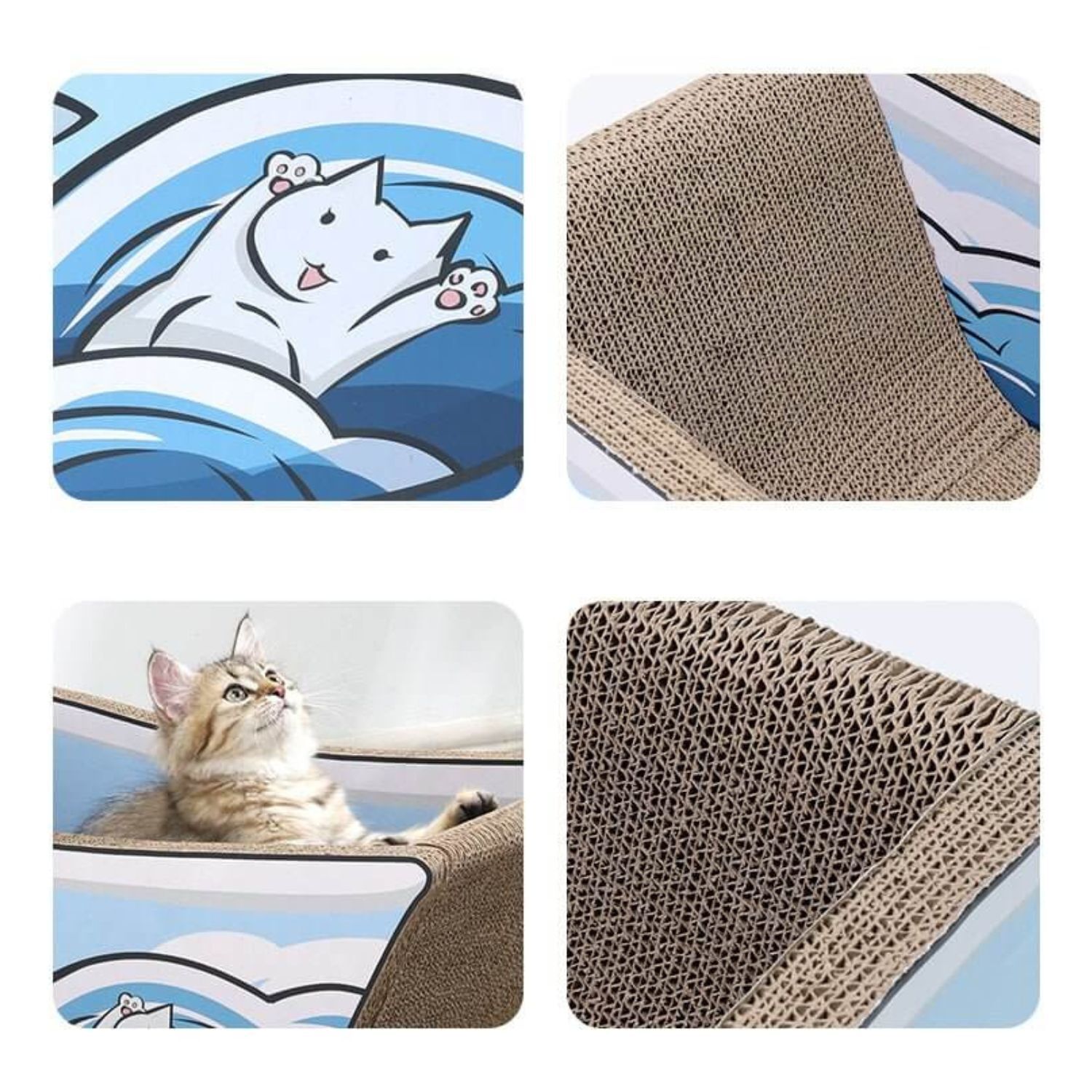 Tabla Rascadora Para Gatos Forma Ba&ntilde;era Burbujas Oceano image number 2.0