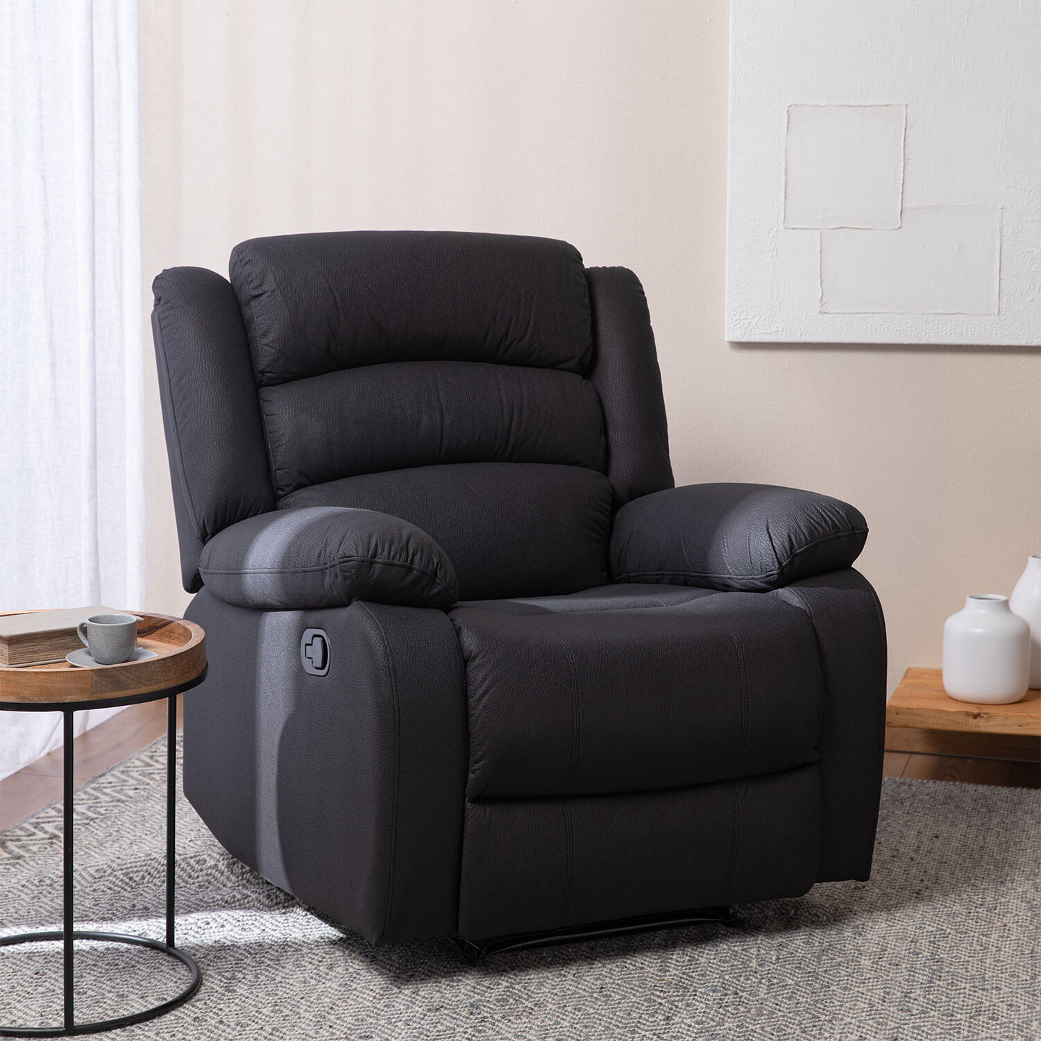 Berger 1 Cuerpo Reclinable Moderno Gris New Praga 8041rff image number 0.0