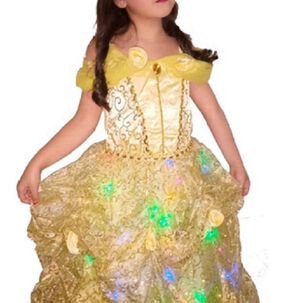 Disfraz Infantil De Princesa Con Luz Amarilla Cd 9586