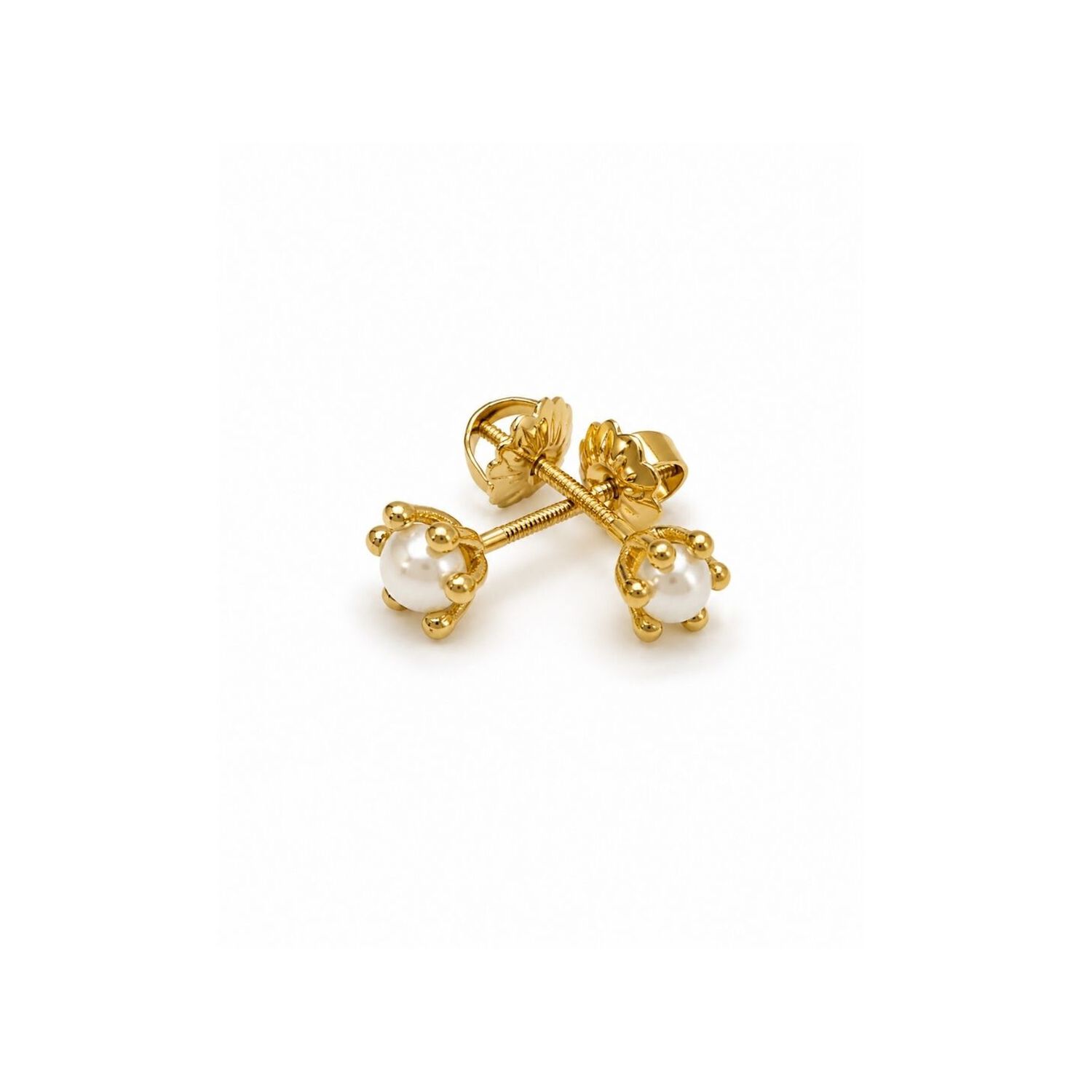 Aros Perla Cultivada Pistilo 3mm N1 Oro 18k 0.95gr Mujer Dorado image number 0.0